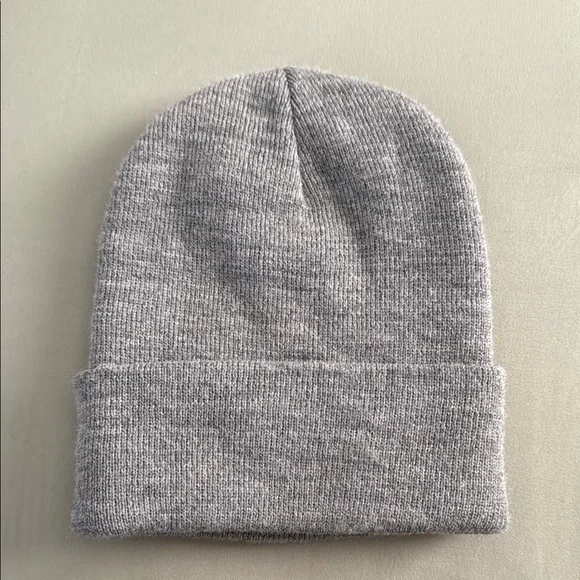 Carhartt Light Heather Gray Knit Beanie with Ribbed Texture - Picture 2 of 4